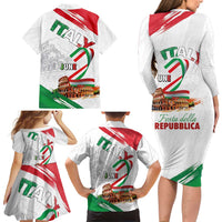Italian National Day Family Matching Long Sleeve Bodycon Dress and Hawaiian Shirt Festa della Repubblica-The Colosseum Grunge Style