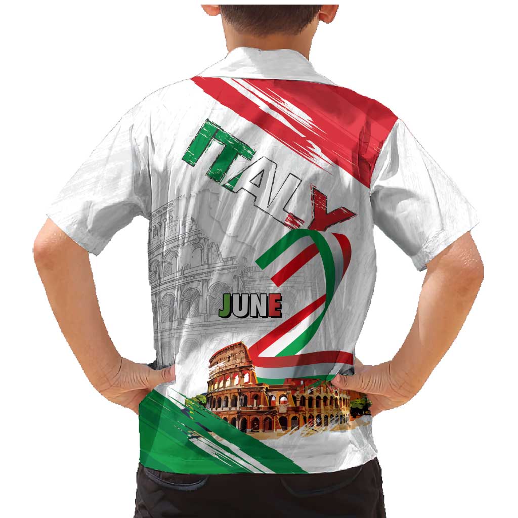 Italian National Day Family Matching Mermaid Dress and Hawaiian Shirt Festa della Repubblica-The Colosseum Grunge Style