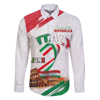 Italian National Day Family Matching Off The Shoulder Long Sleeve Dress and Hawaiian Shirt Festa della Repubblica-The Colosseum Grunge Style