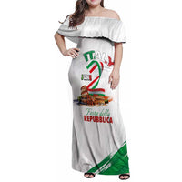 Italian National Day Family Matching Off Shoulder Maxi Dress and Hawaiian Shirt Festa della Repubblica-The Colosseum Grunge Style