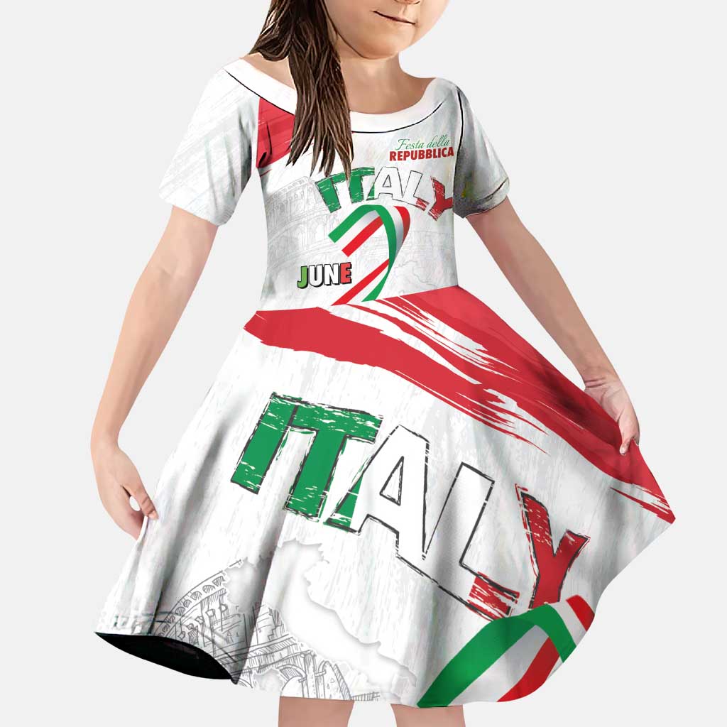 Italian National Day Family Matching Puletasi and Hawaiian Shirt Festa della Repubblica-The Colosseum Grunge Style