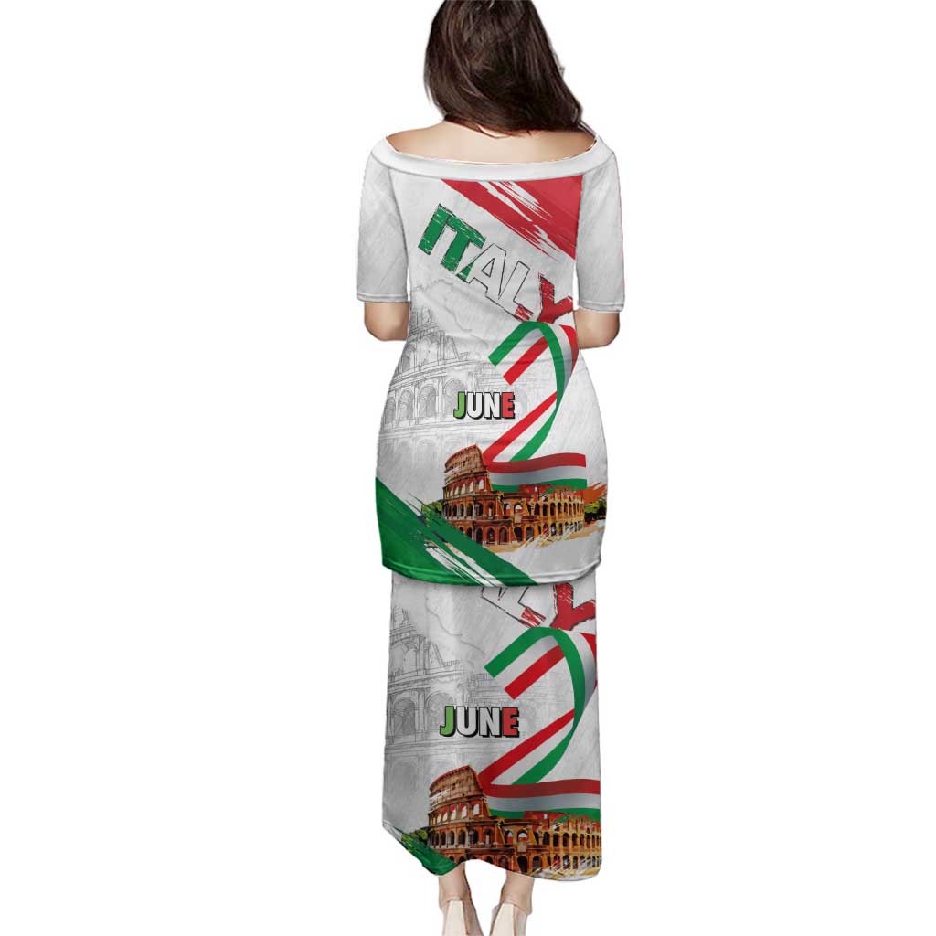 Italian National Day Family Matching Puletasi and Hawaiian Shirt Festa della Repubblica-The Colosseum Grunge Style