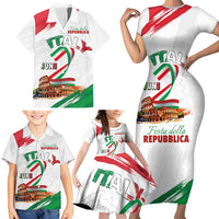 Italian National Day Family Matching Short Sleeve Bodycon Dress and Hawaiian Shirt Festa della Repubblica-The Colosseum Grunge Style