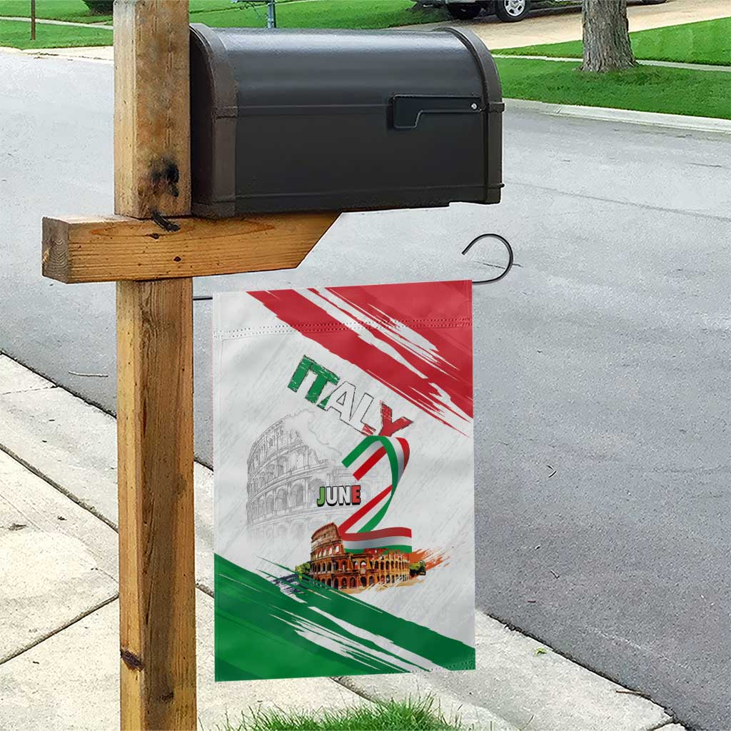 Italian National Day Garden Flag Festa della Repubblica-The Colosseum Grunge Style