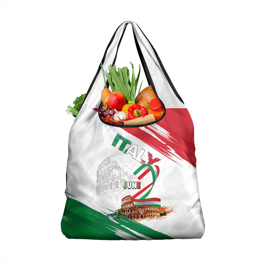 Italian National Day Grocery Bag Festa della Repubblica-The Colosseum Grunge Style