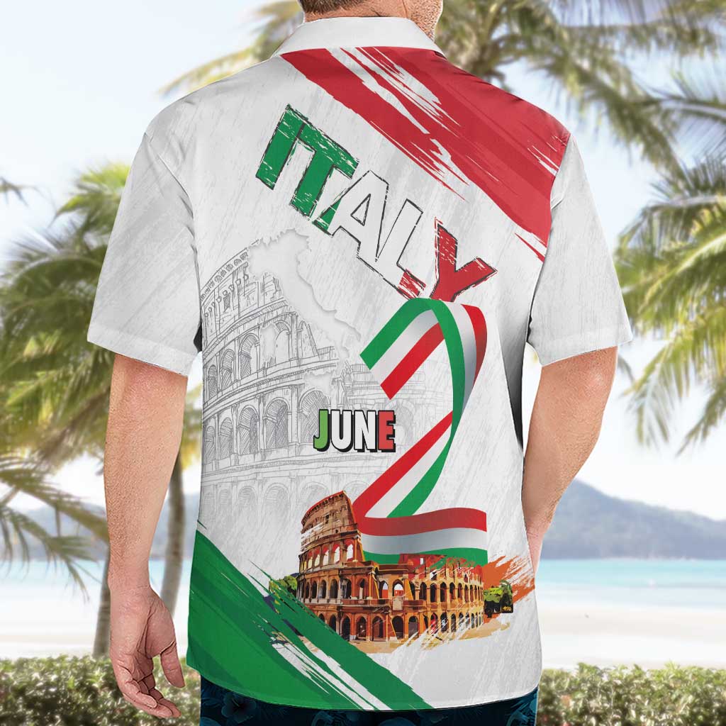Italian National Day Hawaiian Shirt Festa della Repubblica-The Colosseum Grunge Style