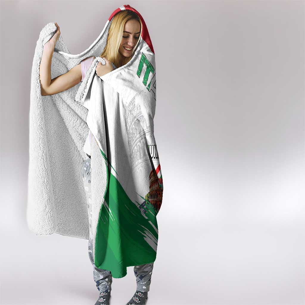 Italian National Day Hooded Blanket Festa della Repubblica-The Colosseum Grunge Style