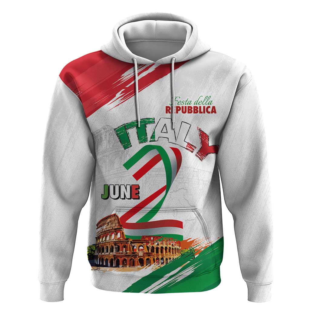 Italian National Day Hoodie Festa della Repubblica-The Colosseum Grunge Style