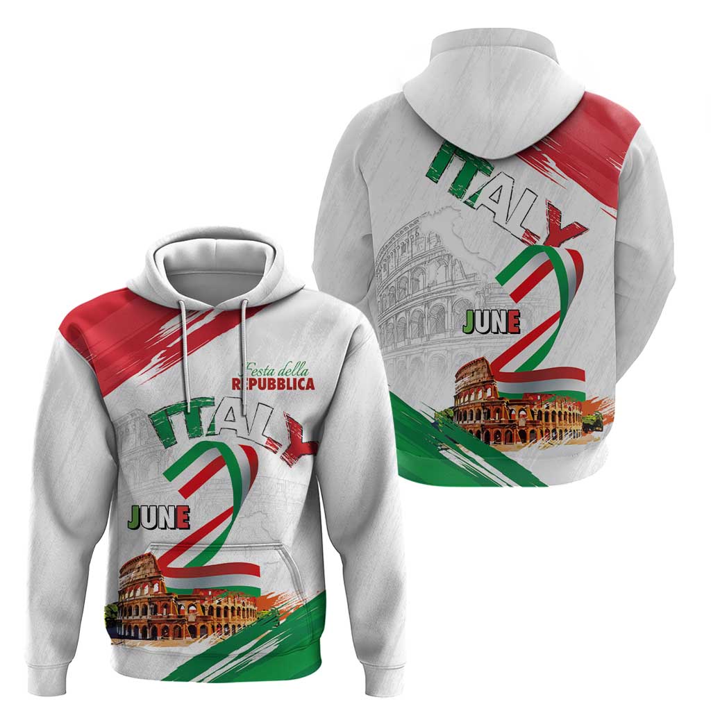 Italian National Day Hoodie Festa della Repubblica-The Colosseum Grunge Style