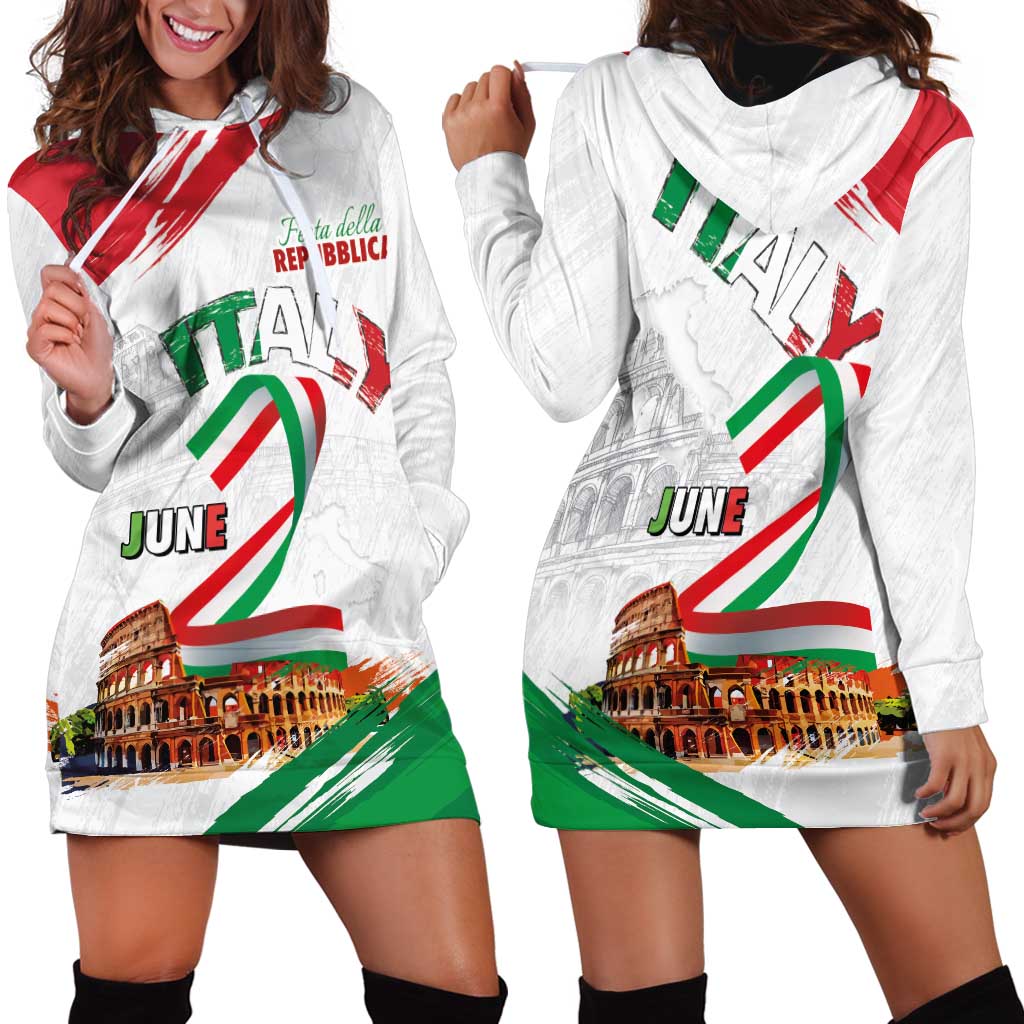 Italian National Day Hoodie Dress Festa della Repubblica-The Colosseum Grunge Style