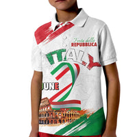 Italian National Day Kid Polo Shirt Festa della Repubblica-The Colosseum Grunge Style