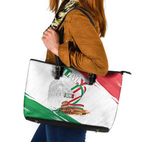 Italian National Day Leather Tote Bag Festa della Repubblica-The Colosseum Grunge Style