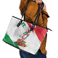 Italian National Day Leather Tote Bag Festa della Repubblica-The Colosseum Grunge Style