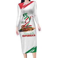 Italian National Day Long Sleeve Bodycon Dress Festa della Repubblica-The Colosseum Grunge Style