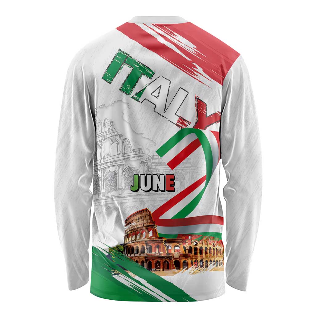 Italian National Day Long Sleeve Shirt Festa della Repubblica-The Colosseum Grunge Style