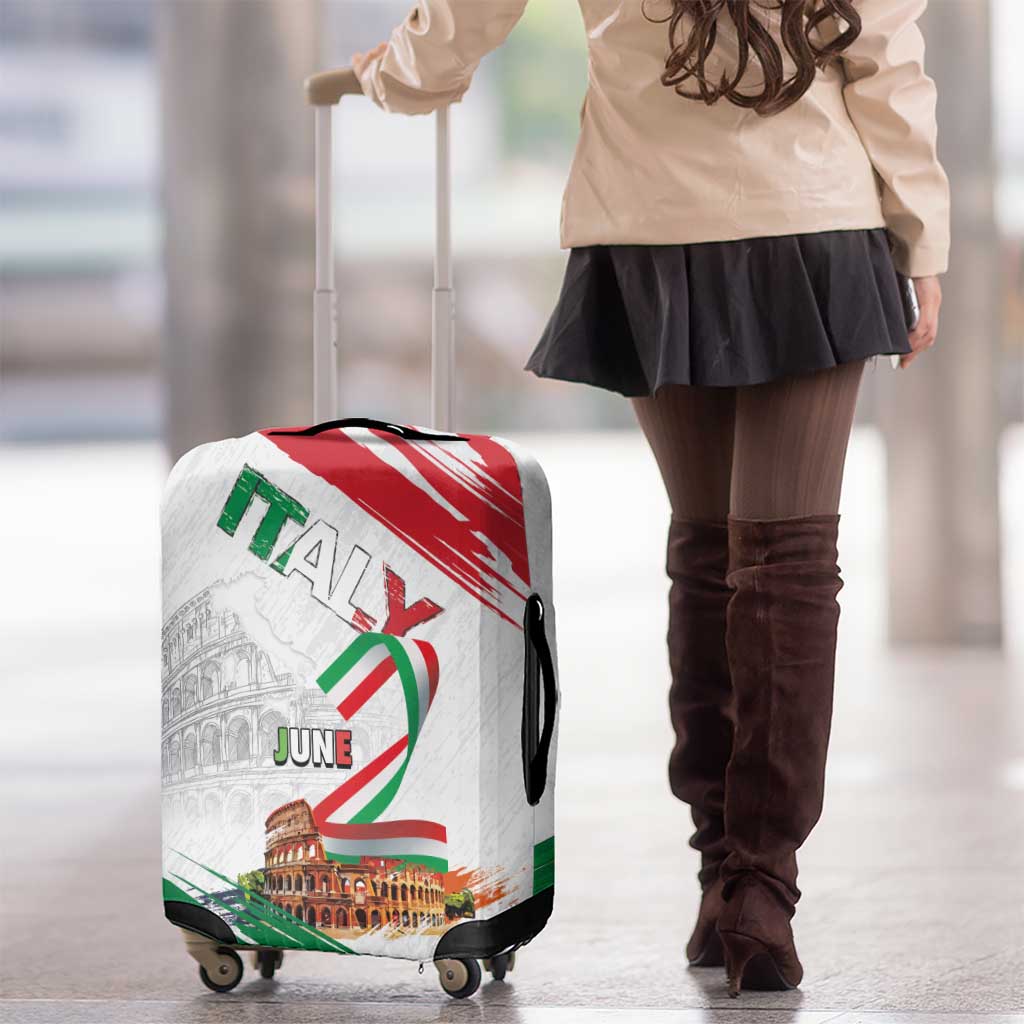 Italian National Day Luggage Cover Festa della Repubblica-The Colosseum Grunge Style