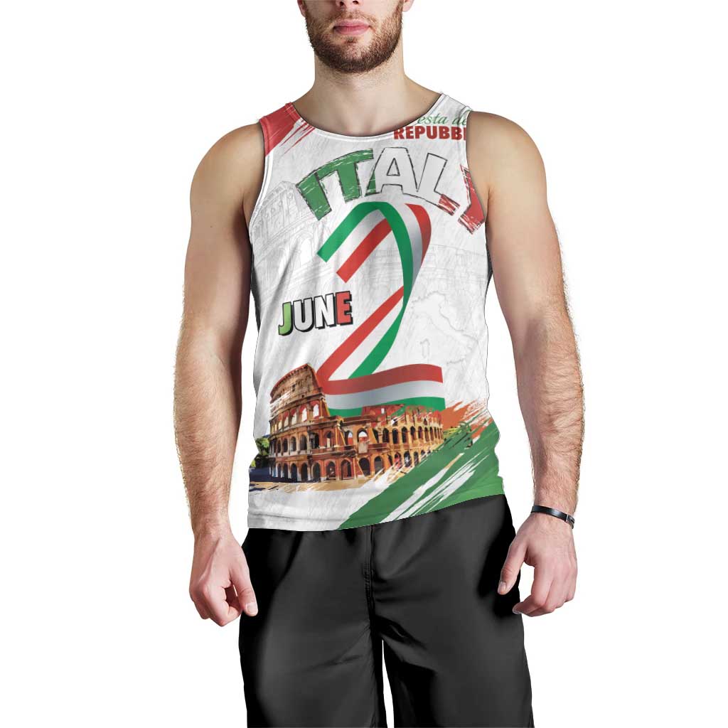 Italian National Day Men Tank Top Festa della Repubblica-The Colosseum Grunge Style