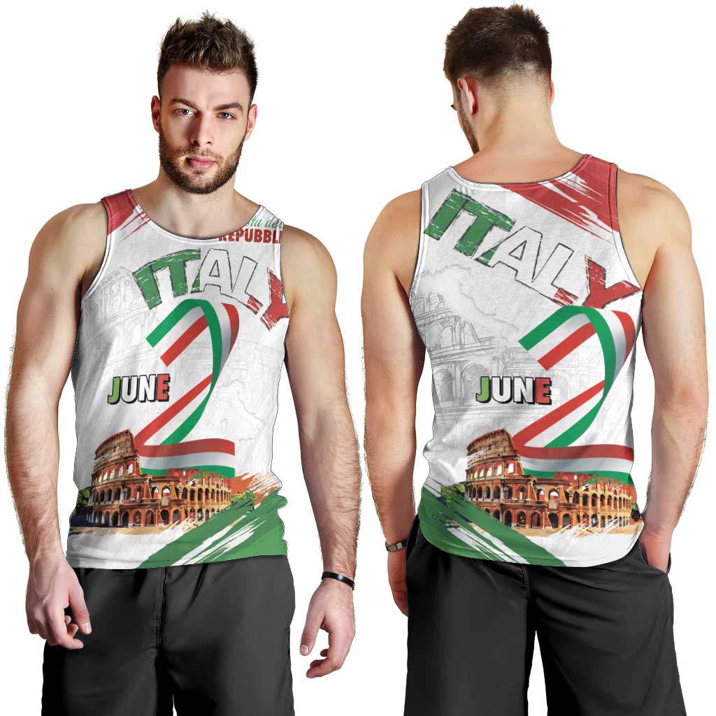 Italian National Day Men Tank Top Festa della Repubblica-The Colosseum Grunge Style