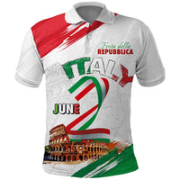 Italian National Day Polo Shirt Festa della Repubblica-The Colosseum Grunge Style