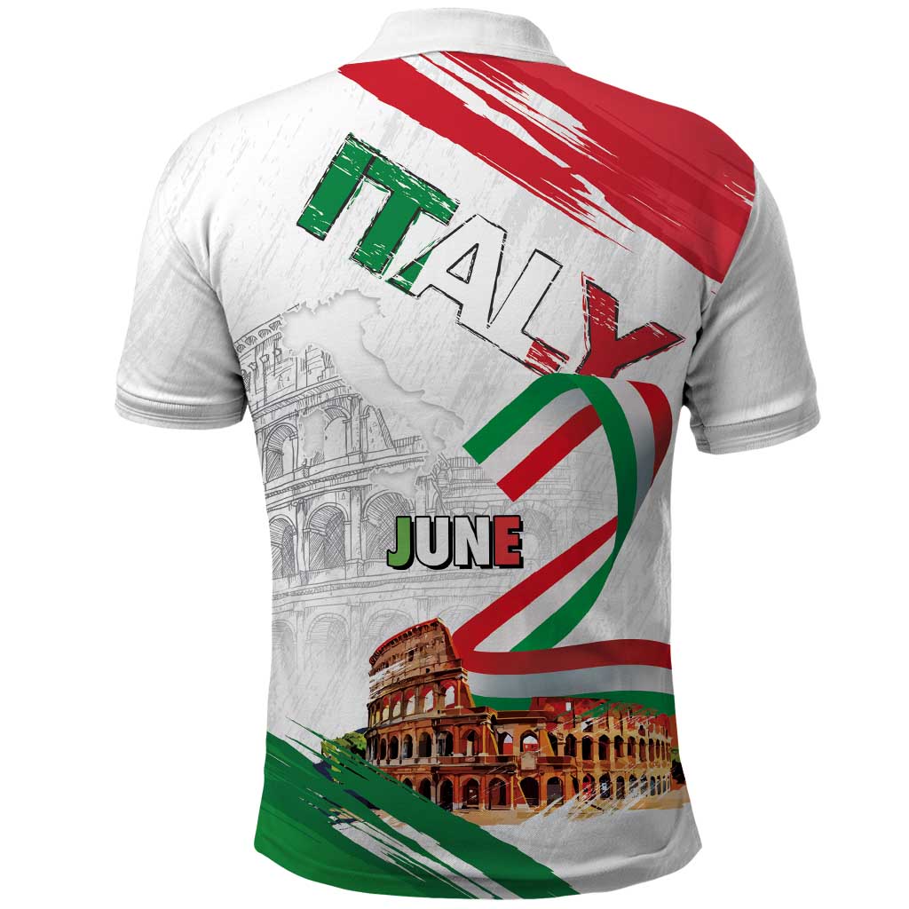 Italian National Day Polo Shirt Festa della Repubblica-The Colosseum Grunge Style