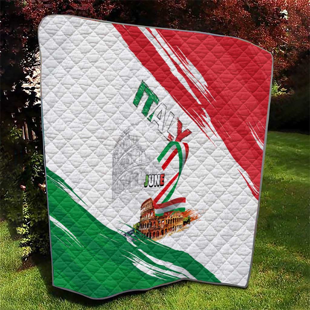 Italian National Day Quilt Festa della Repubblica-The Colosseum Grunge Style