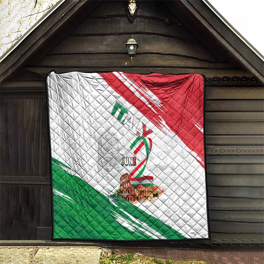 Italian National Day Quilt Festa della Repubblica-The Colosseum Grunge Style