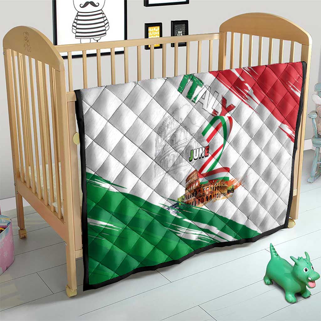 Italian National Day Quilt Festa della Repubblica-The Colosseum Grunge Style