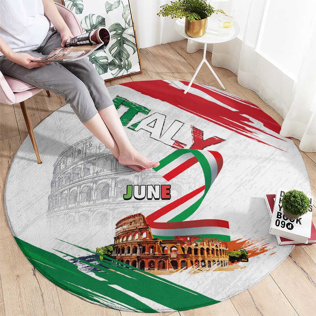 Italian National Day Round Carpet Festa della Repubblica-The Colosseum Grunge Style