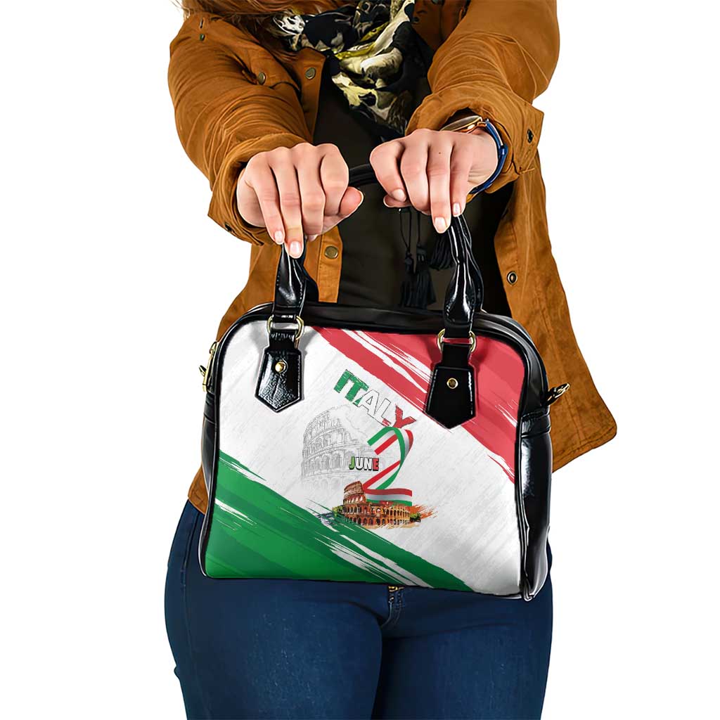 Italian National Day Shoulder Handbag Festa della Repubblica-The Colosseum Grunge Style