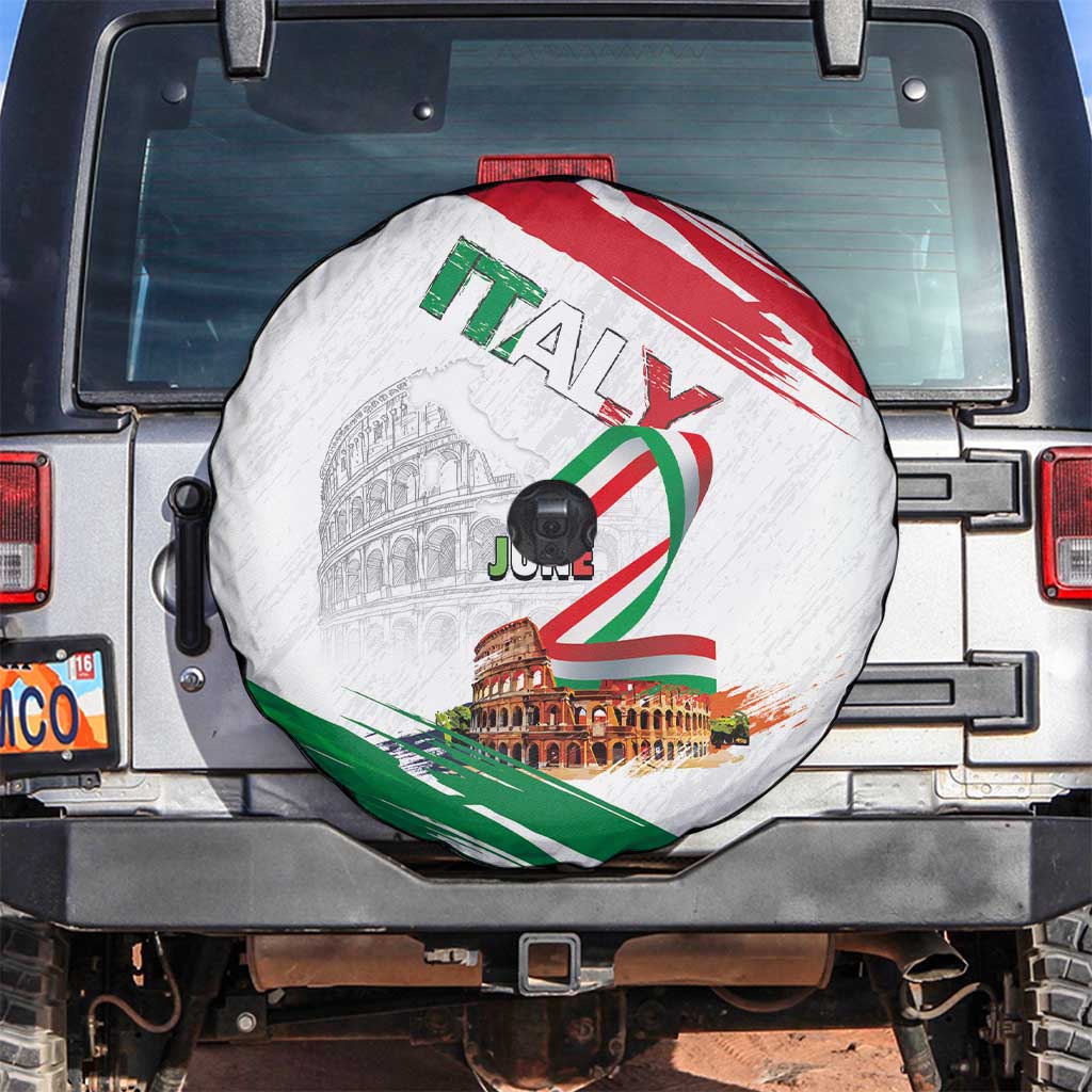 Italian National Day Spare Tire Cover Festa della Repubblica-The Colosseum Grunge Style