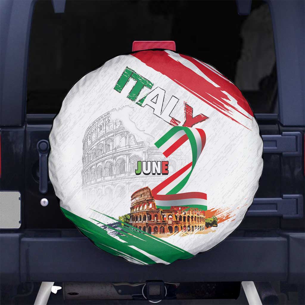 Italian National Day Spare Tire Cover Festa della Repubblica-The Colosseum Grunge Style