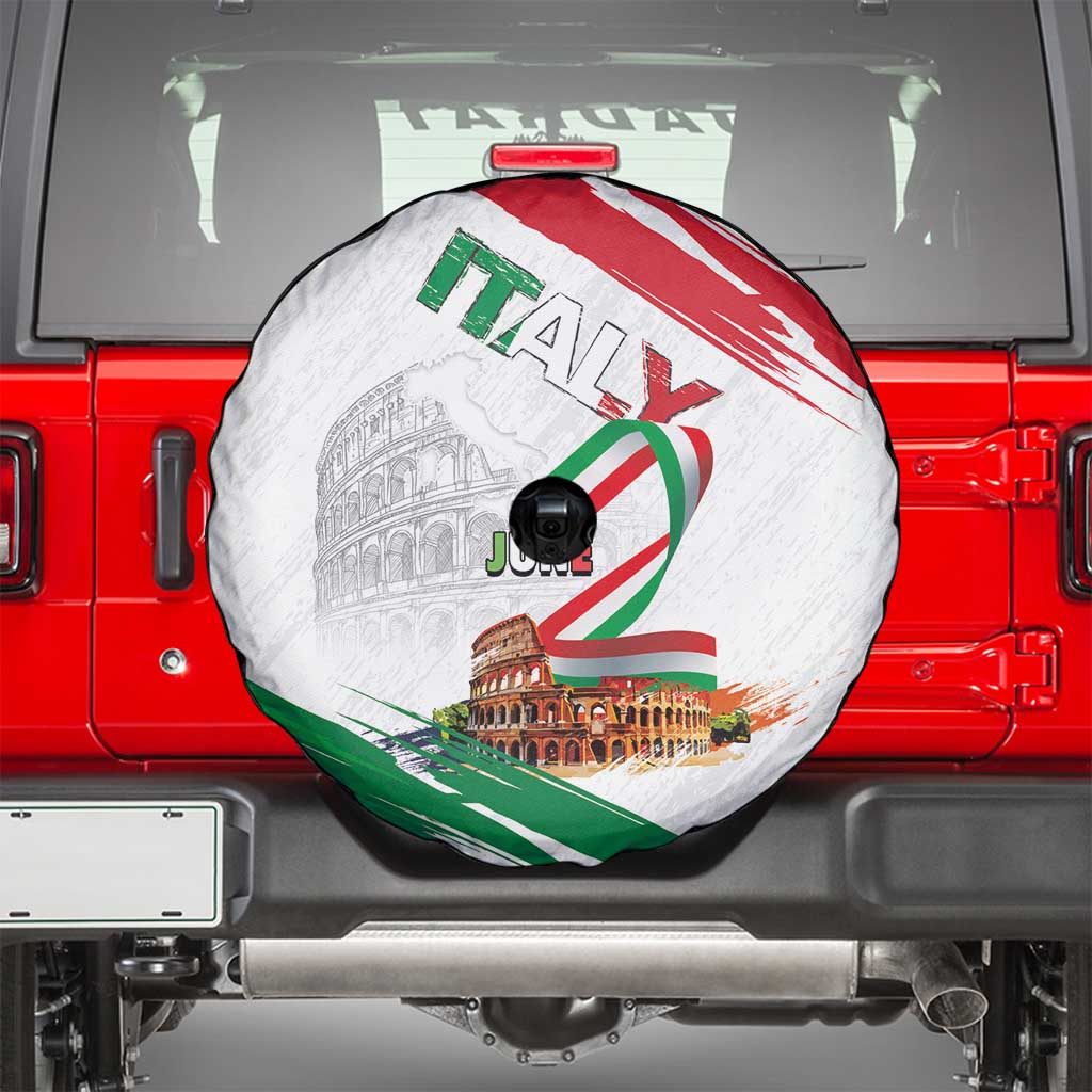 Italian National Day Spare Tire Cover Festa della Repubblica-The Colosseum Grunge Style