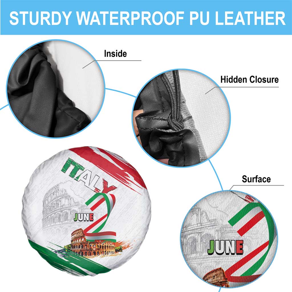 Italian National Day Spare Tire Cover Festa della Repubblica-The Colosseum Grunge Style