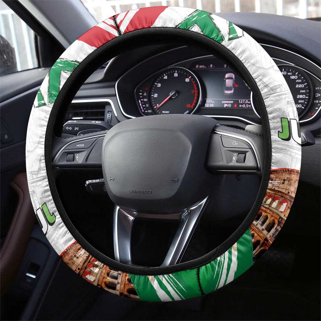 Italian National Day Steering Wheel Cover Festa della Repubblica-The Colosseum Grunge Style