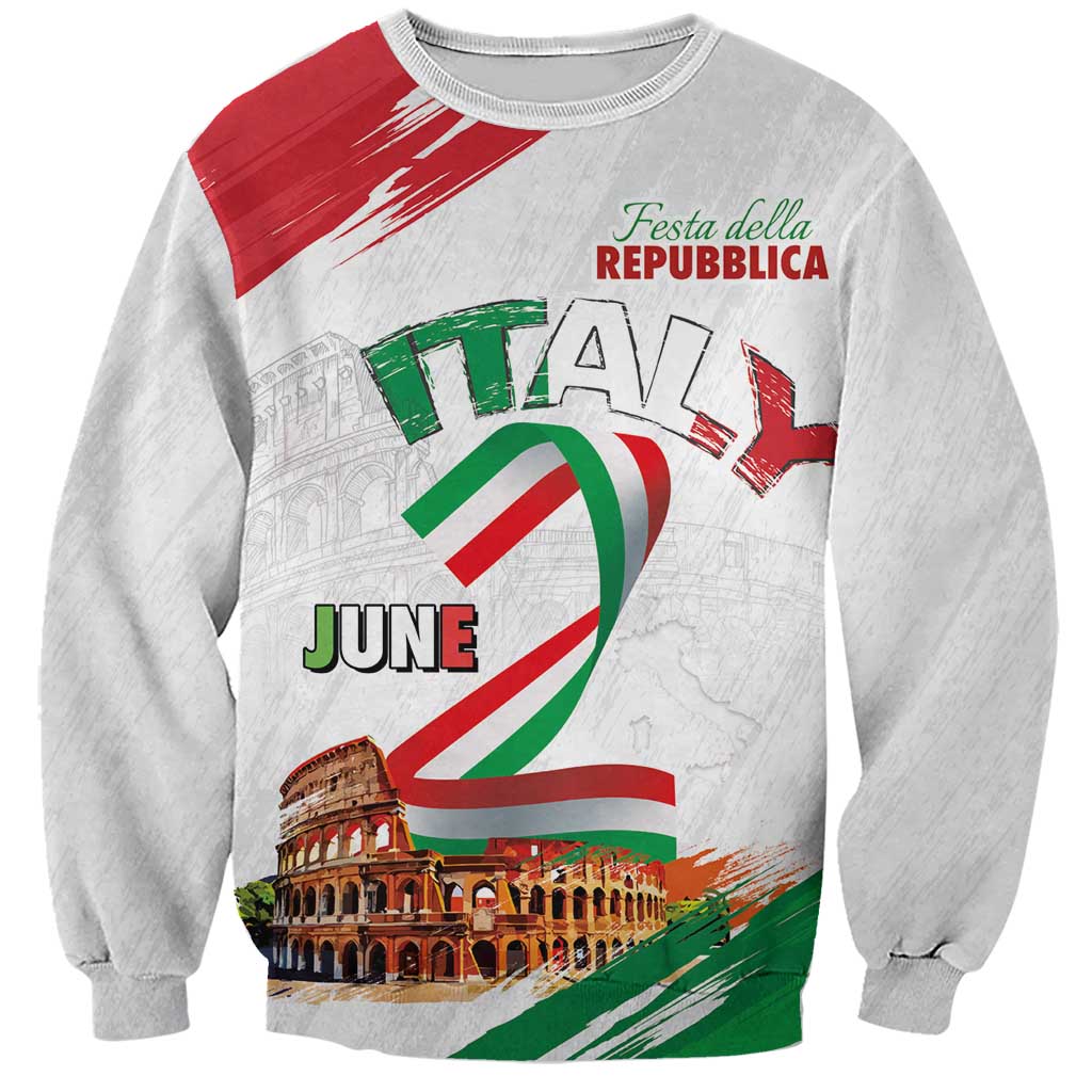 Italian National Day Sweatshirt Festa della Repubblica-The Colosseum Grunge Style