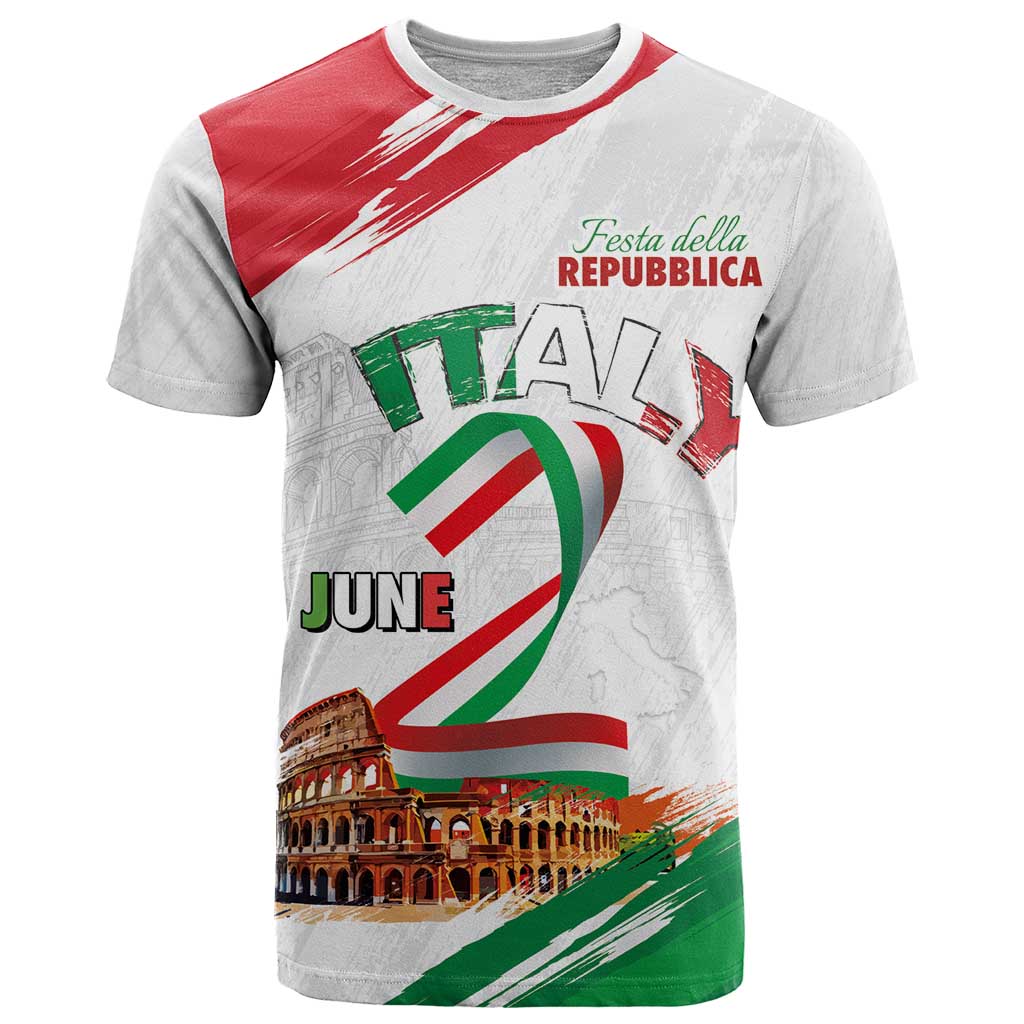 Italian National Day T Shirt Festa della Repubblica-The Colosseum Grunge Style