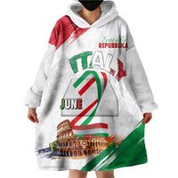 Italian National Day Wearable Blanket Hoodie Festa della Repubblica-The Colosseum Grunge Style