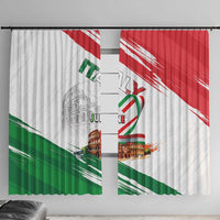 Italian National Day Window Curtain Festa della Repubblica-The Colosseum Grunge Style
