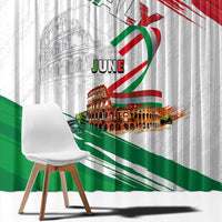 Italian National Day Window Curtain Festa della Repubblica-The Colosseum Grunge Style