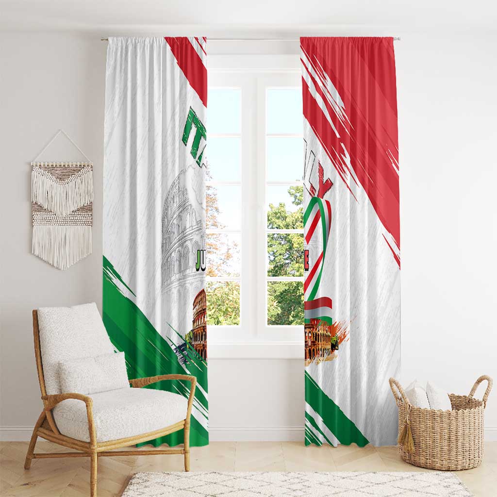 Italian National Day Window Curtain Festa della Repubblica-The Colosseum Grunge Style