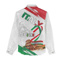 Italian National Day Women Casual Shirt Festa della Repubblica-The Colosseum Grunge Style