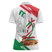 Italian National Day Women Polo Shirt Festa della Repubblica-The Colosseum Grunge Style