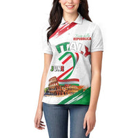 Italian National Day Women Polo Shirt Festa della Repubblica-The Colosseum Grunge Style