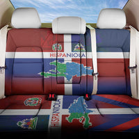 Haiti and Dominican Republic Back Car Seat Cover Hispaniola with Emblems and Flag Style