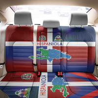 Haiti and Dominican Republic Back Car Seat Cover Hispaniola with Emblems and Flag Style