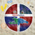 Haiti and Dominican Republic Beach Blanket Hispaniola with Emblems and Flag Style