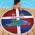 Haiti and Dominican Republic Beach Blanket Hispaniola with Emblems and Flag Style