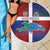 Haiti and Dominican Republic Beach Blanket Hispaniola with Emblems and Flag Style