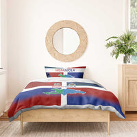 Haiti and Dominican Republic Bedding Set Hispaniola with Emblems and Flag Style