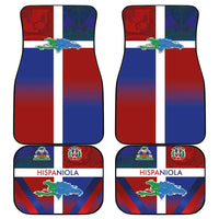 Haiti and Dominican Republic Car Mats Hispaniola with Emblems and Flag Style